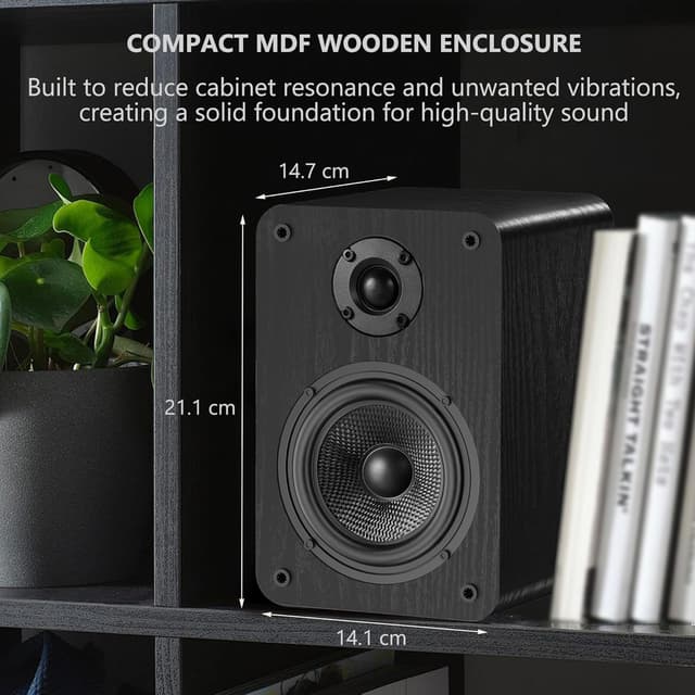 Detalle de LONPOO LP42A 60W Aktiv-Regal-Lautsprecher (2.0) mit Bluetooth, Optical, RCA & AUX-In