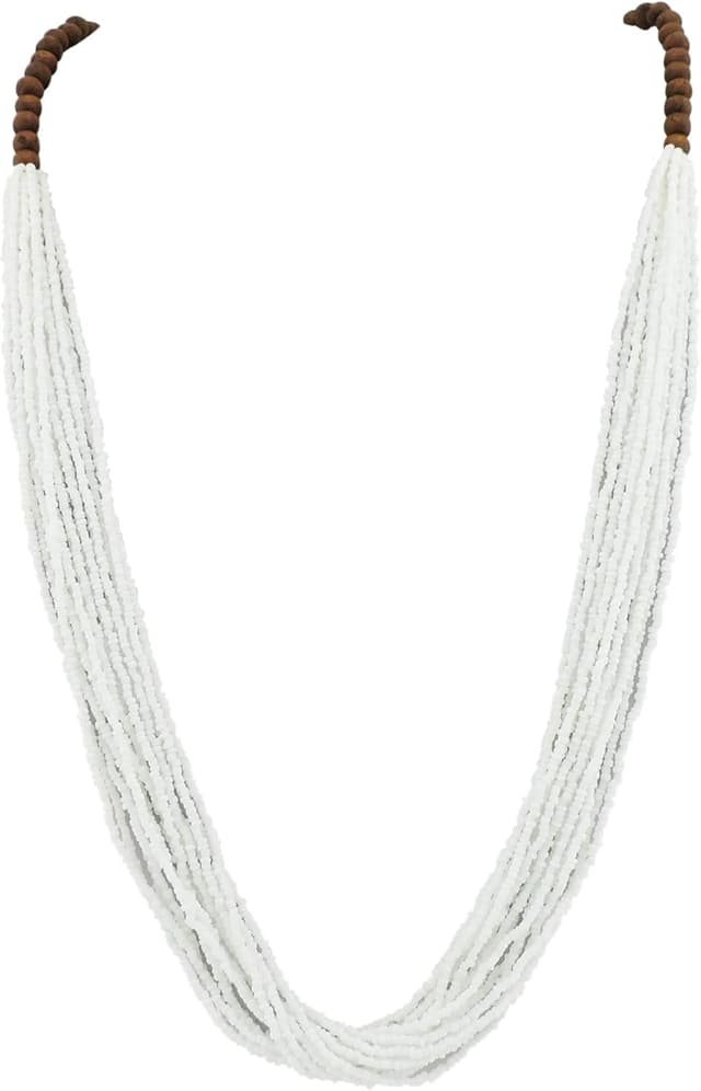 Detalle de Bocar NK-10407 long multiple row handmade beaded statement necklace with gift box