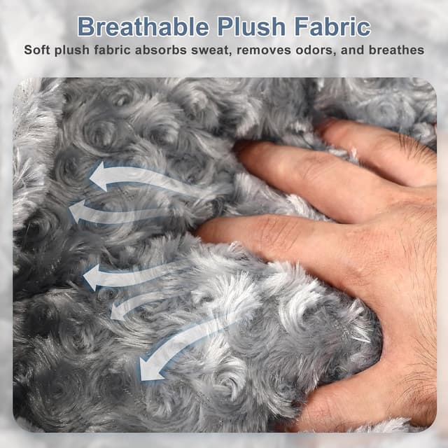 Detalle de Heymamba Dog Cave Bed (Medium) 66x55x21cm – Machine Washable Hooded Zipper Cave for 14–18kg French Bulldog