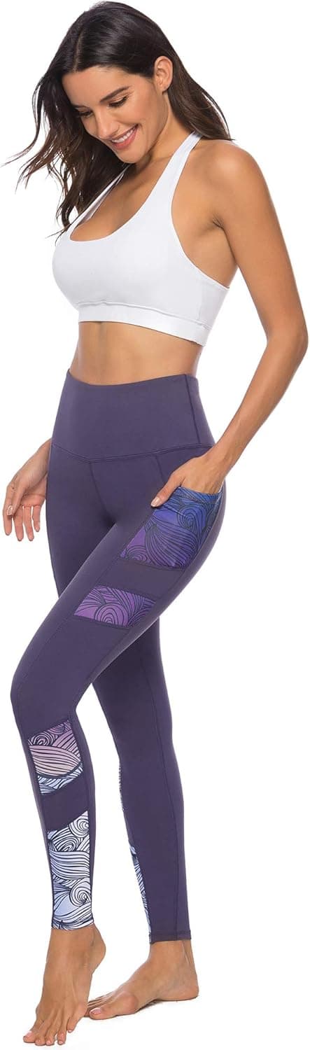 Detalle 2 de JOYSPELS Women’s High Waisted Printed Gym Leggings with Pockets