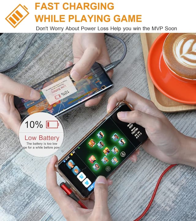 Detalle 2 de AviBrex 2-Pack 1m USB-C Right Angle Samsung 90 Degree Fast Charger Cable (3.1A)