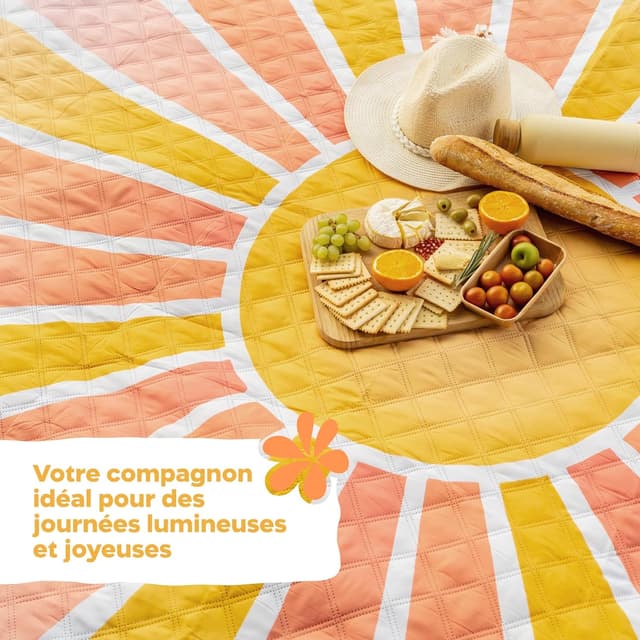 Detalle 2 de Twinzee Couverture de pique-nique imperméable 200x200 cm (jusqu’à 6 personnes) anti-sable