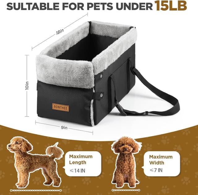 Detalle de Upgraded Zipper Center Console Dog Car Seat 15 lbs