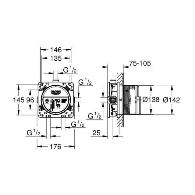 Thumbnail 2 de Grohe Cuerpo empotrado universal Smartbox Grohe