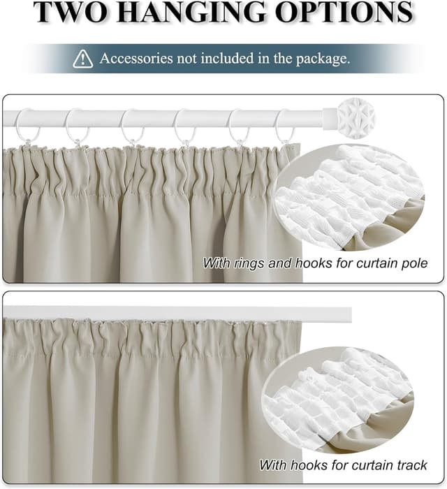 Thumbnail 3 de PONY DANCE Pencil Pleat Curtains 52 x 72 cm 🪟