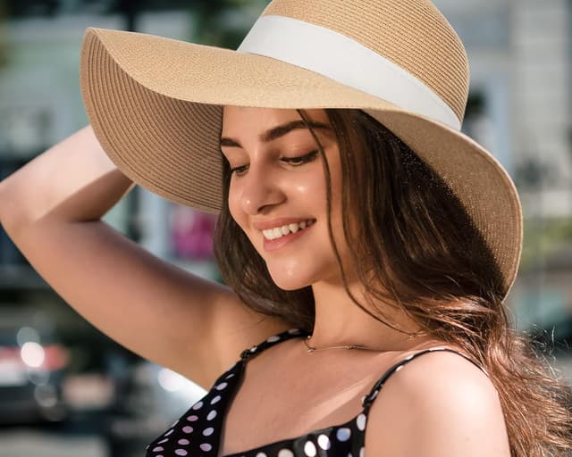 Thumbnail 6 de FURTALK Women’s Sun Straw Hat (Wide Brim) with UPF 80+ — Foldable & Packable Beach Hat