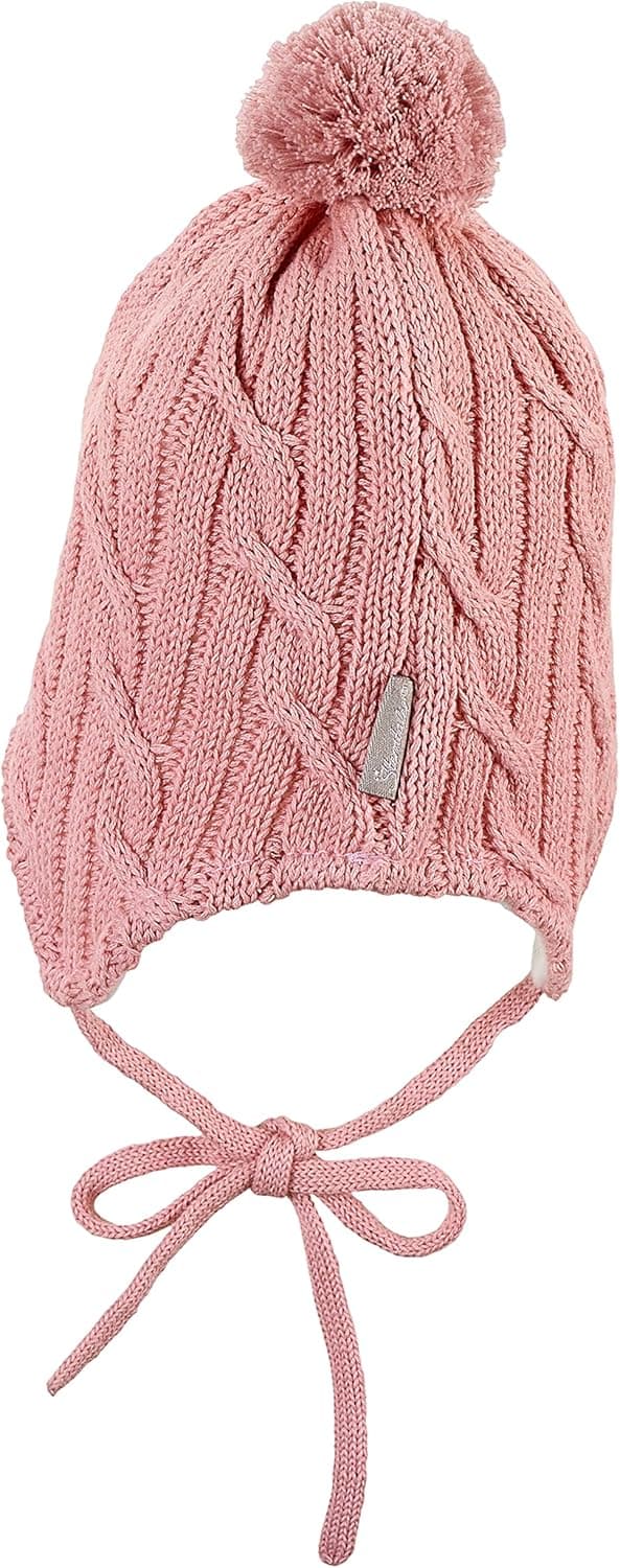 Detalle de Sterntaler Strickmütze mit Bommel für Kinder – gefüttert, mit Zopfmuster