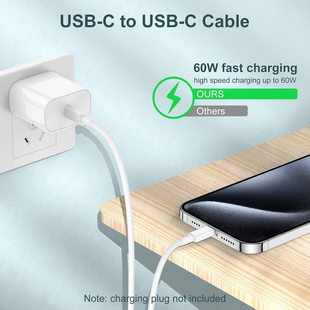 Detalle de COONCXEN 240W USB-C Fast Charge Cable 10ft
