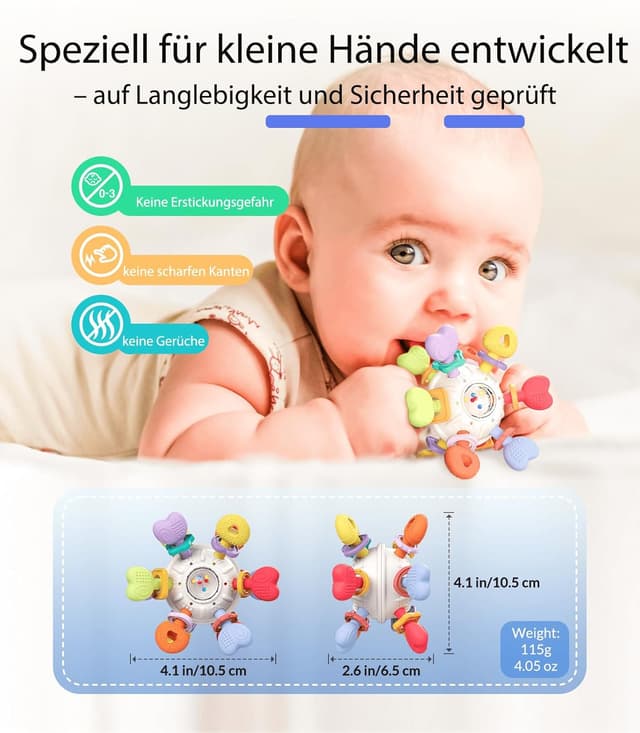 Thumbnail 6 de Infinno Baby Greifball & Rassel 0-12 Monate