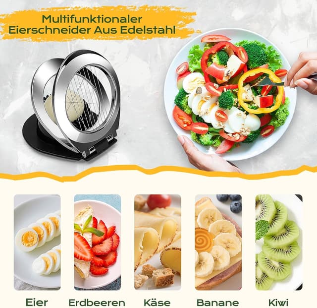 Thumbnail 6 de BIBURY Eierschneider aus Edelstahl (2-in-1) – Egg Slicer für hartgekochte Eier & mehr
