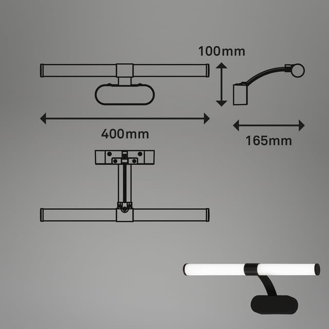 Thumbnail 2 de BRILONER Lámpara de espejo 40 cm 6W blanco neutro