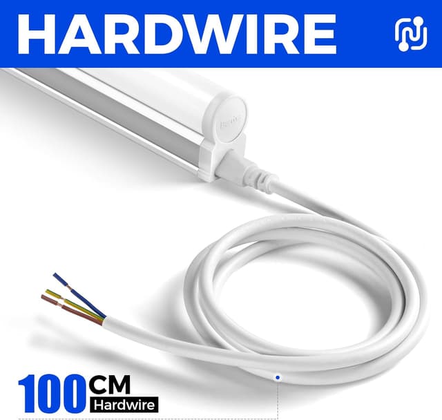 Detalle de Barrina 4ft LED Batten Light T5 Tubes (8-Pack) – 20W, 2200lm, 6500K, linkable garage lighting