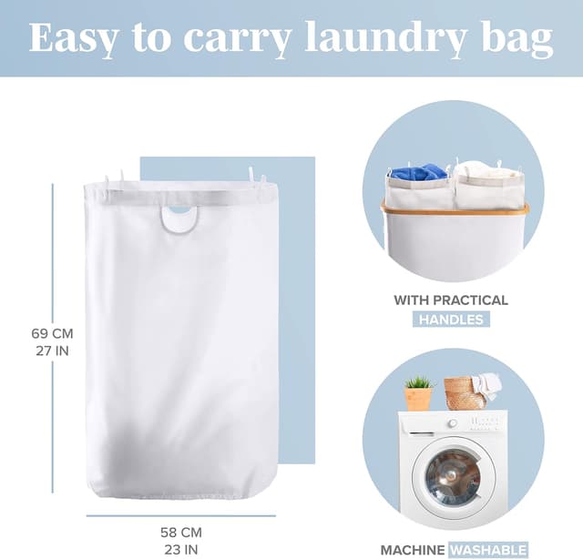 Thumbnail 4 de LONBET 150L double laundry basket with lid