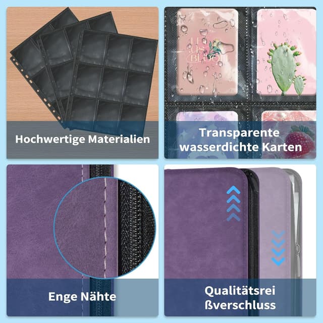 Thumbnail 4 de JUSONEY Sammelalbum Karten 720 Fächer Grau