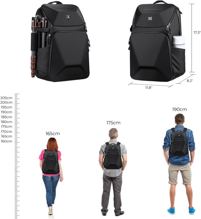 Thumbnail 6 de K&F Concept 20 L Camera Backpack for DSLR/SLR/Mirrorless (water-resistant hardshell, tripod holder)