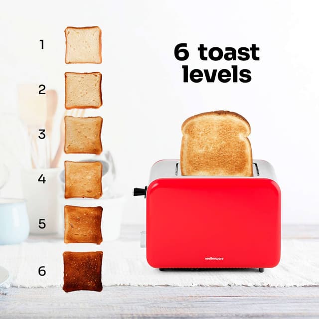 Detalle de Mellerware CRISPY Tostador en rojo 2 ranuras