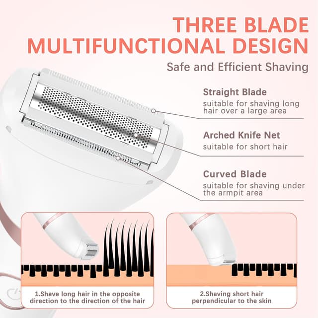 Detalle de MAXGROOM 3 in 1 Lady Shaver (Wet & Dry) with IPX6 Waterproof Bikini Trimmer and LED Display
