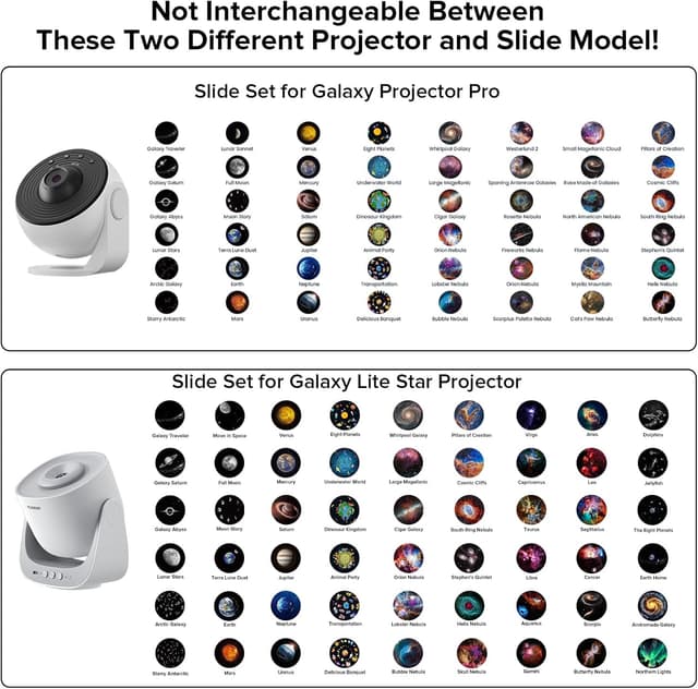 Thumbnail 6 de YUNRAY Galaxy Projector Disc Set (6 Ultra-HD Projektscheiben) kompatibel mit Galaxy Projector Pro und ausgewählten Modellen