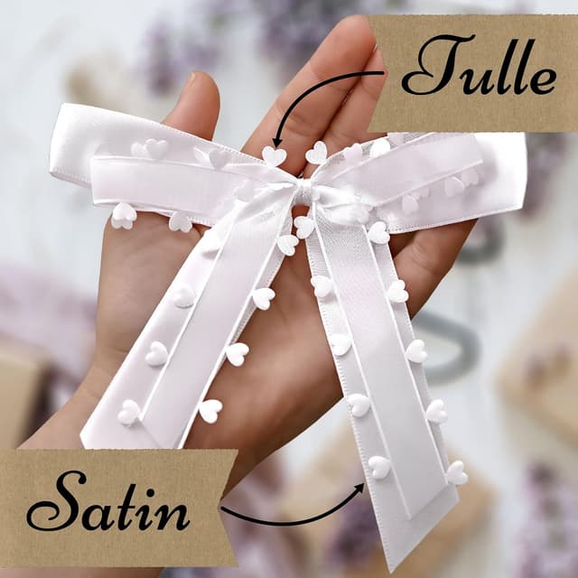 Thumbnail 2 de Praknu 25 Nœud Voiture Mariage Blanc 25 pièces