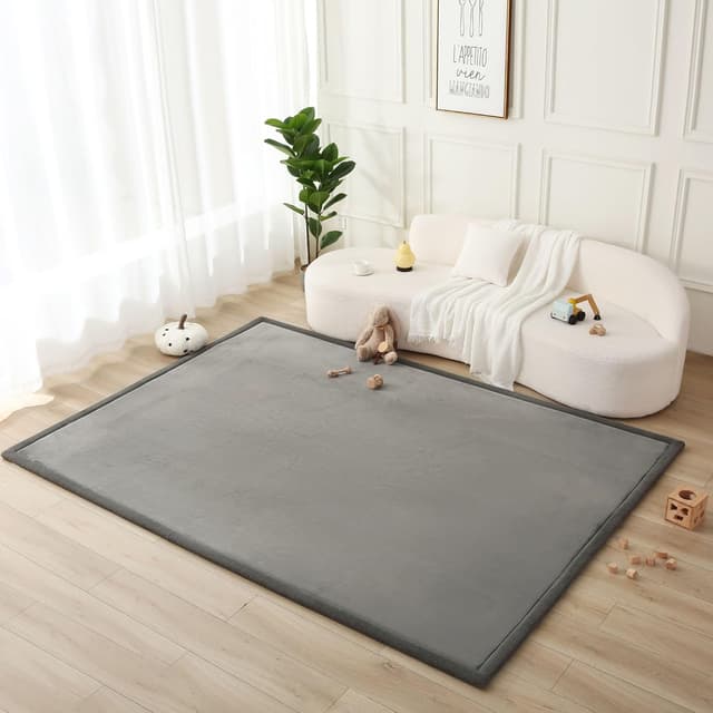 Detalle de Hakuna Matte CloudSoft Baby Play Mat (Dark Gray/Coral Velvet) 200 x 280cm