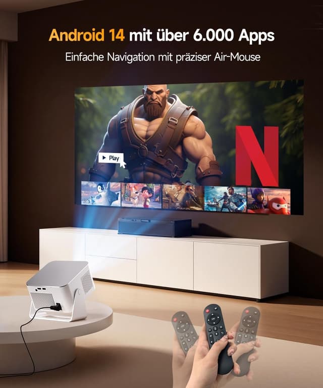 Detalle 2 de Magcubic Mini Beamer HY350MAX mit 4K und 8K, 180° Dreh