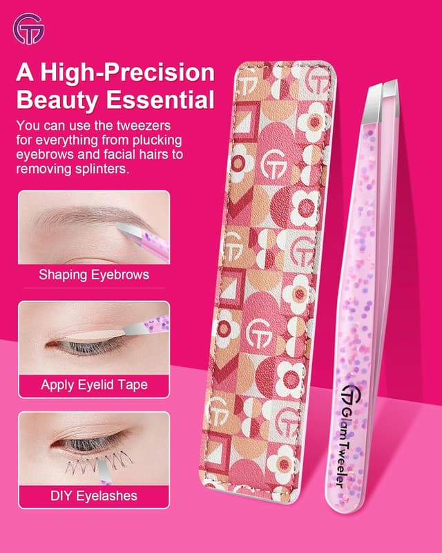 Thumbnail 4 de GlamTweeler Expert Eyebrow Tweezers with Leather Case 🎀