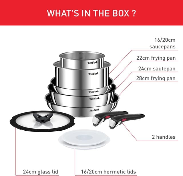 Detalle 2 de Tefal Ingenio Emotion 10 Piece Cookware Set (L897SA74) with removable handle