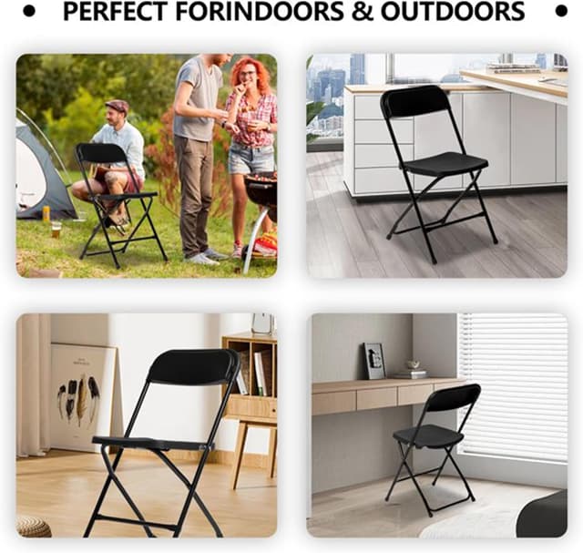 Thumbnail 6 de Set 6 sedie pieghevoli 200 kg nero