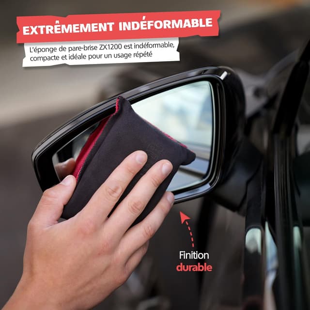 Detalle de SPRINGER ZX1200 – Lot de 2 éponges double face pour pare-brise anti-buée (sans traces, sans peluches)