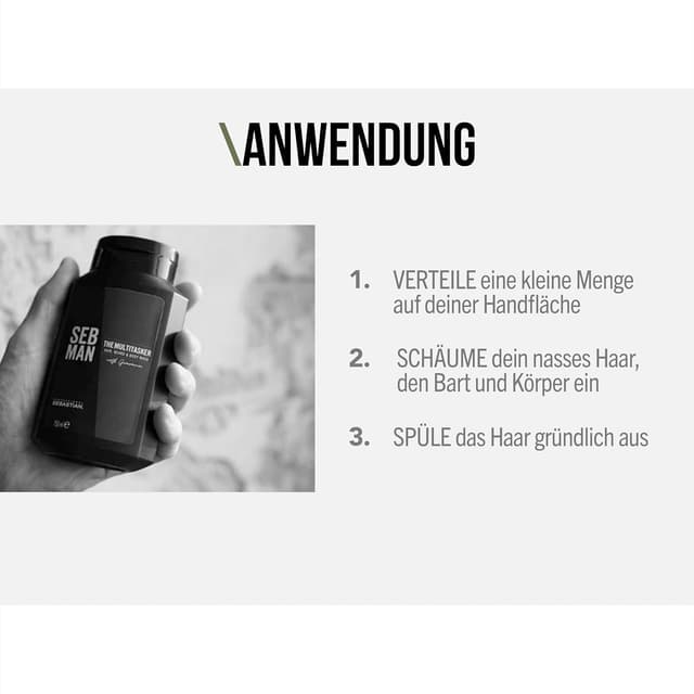 Detalle de SEB MAN The Multi-Tasker 3‑in‑1 Shampoo & Bartshampoo & Duschgel (1 l)