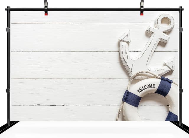 Detalle de CHNBGPRO Welcome Aboard Nautical Backdrop 2.1m × 1.5m 🖼