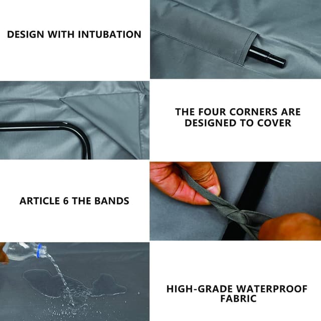 Detalle de HJSSAA Ersatzdach für Hollywoodschaukel (2 Sitzer) 164 x 114 x 15 cm – wetterfest, wasserdicht & UV-geschützt, grau