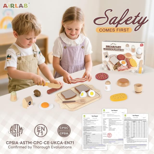 Thumbnail 6 de Airlab Kinderküche Holz-Spielset für Frühstück 🍽