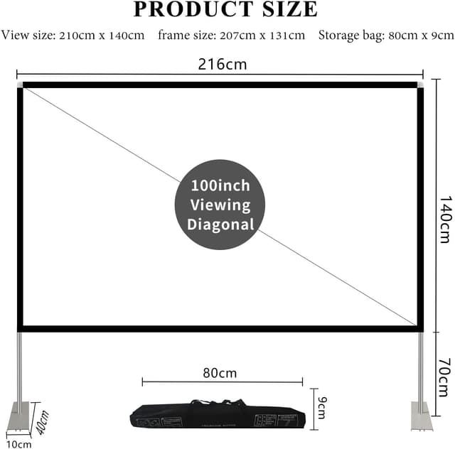Thumbnail 4 de Projector Screen 100-inch 16:9 Stand 📽