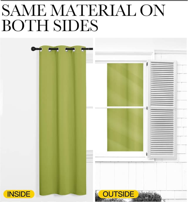 Thumbnail 4 de NICETOWN Fresh Green Blackout Curtains, 78 in