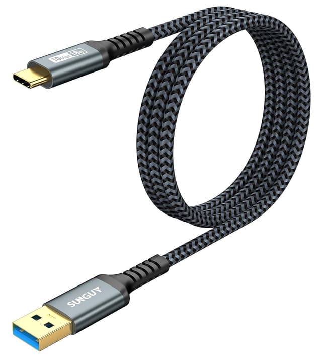 Detalle de SUNGUY USB-C auf USB-A Kabel (USB 3.1 Gen 2, 10 Gbps) 1 m – für Laden & Daten, 3 A QC 3.0