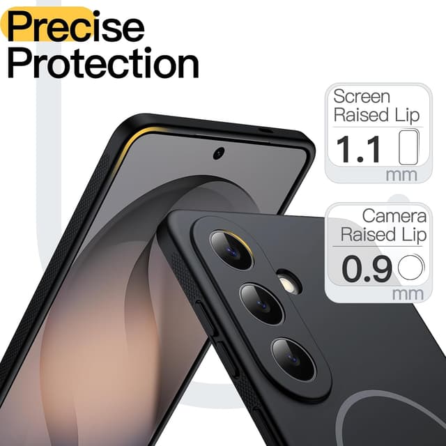 Detalle de JETech Cover Slim per Samsung Galaxy S26 con MagSafe e protezione obiettivo TPU (nero)