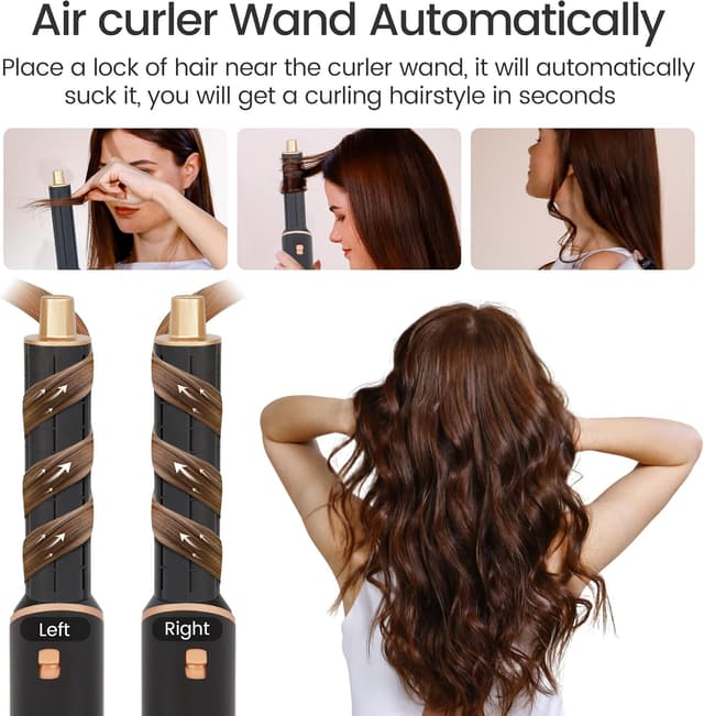 Detalle de Airbrush 5 in 1 Multi Hair Styler & Blowdry Brush Hairdryer (Hot Magic) – Black Gold