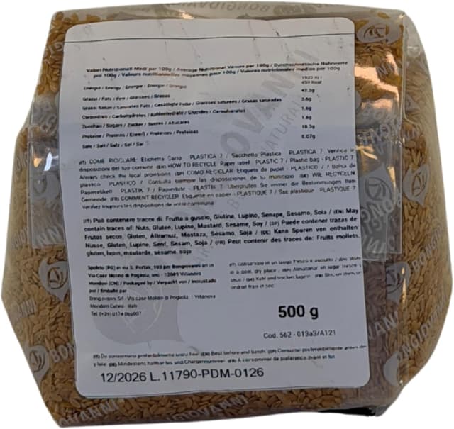 Detalle de Semi di lino dorati BIO 500g