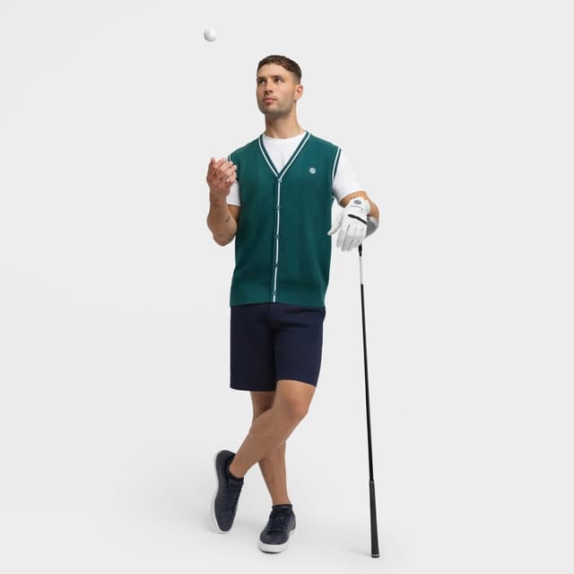 Thumbnail 2 de Siroko Carnoustie Teal chaleco golf punto algodón