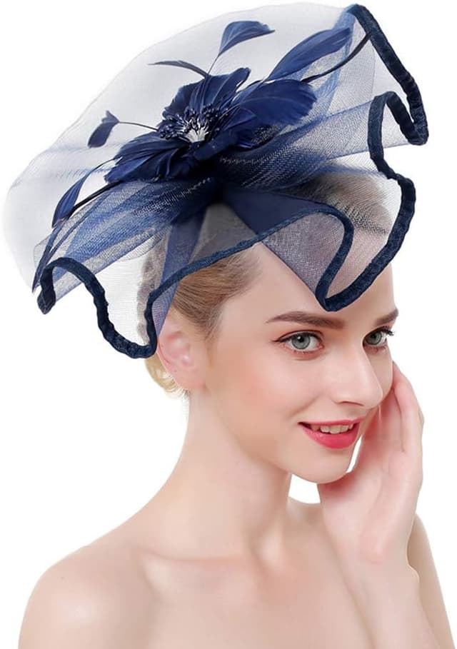 Thumbnail 6 de Tinayaue Chapeau Bibi Mariage Voile Élégant