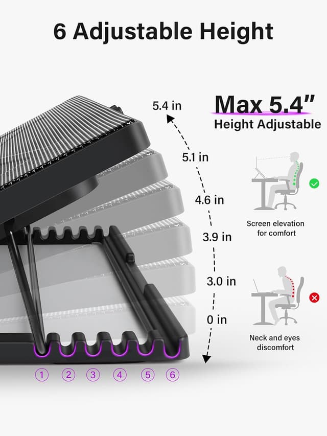 Thumbnail 2 de Kootek Laptop Cooling Pad 12-17" Stand