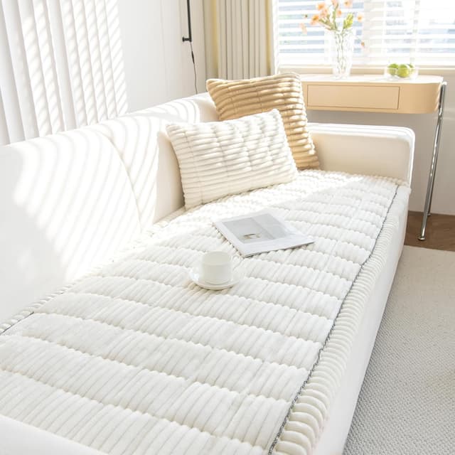 Detalle de GKXLH housse de canapé en velours côtelé antidérapante pour 2, 3 ou 4 places (universelle) – modèle 70x120