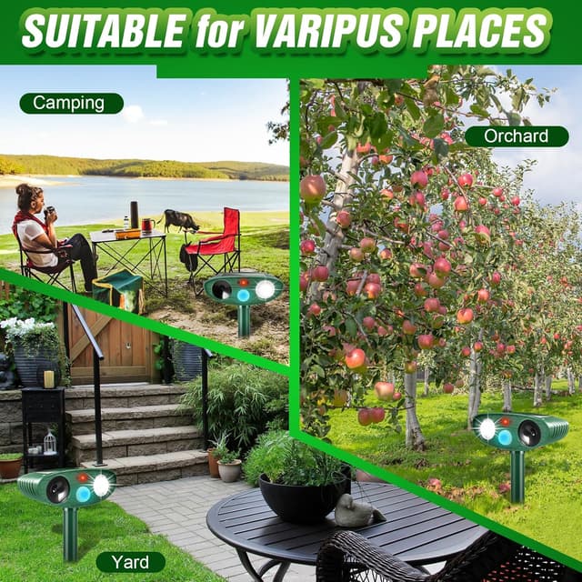 Thumbnail 6 de Cat Repellent for Gardens UK – Solar Ultrasonic Cat Deterrent & Fox Repellent with Motion Sensor, LED Flash (IP44)