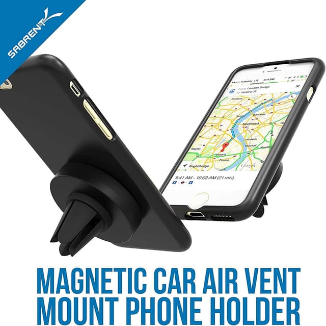 Detalle 2 de Magnetische Handyhalterung fürs Auto (KFZ) mit 360°-Kugelkopf – ultrakompakter Lüftungshalter, universal für Smartphone