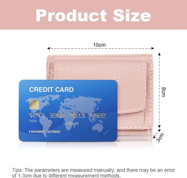 Detalle 2 de Aucuu portafoglio donna piccolo in pelle con portamonete e scomparti carte