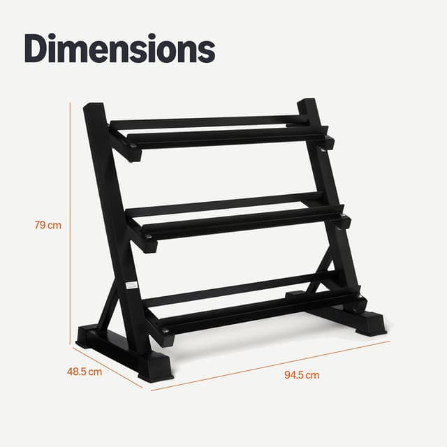 Detalle 1 de Amazon Basics 3 Tier Adjustable Dumbbell Weight Rack (Stand Only) in Black