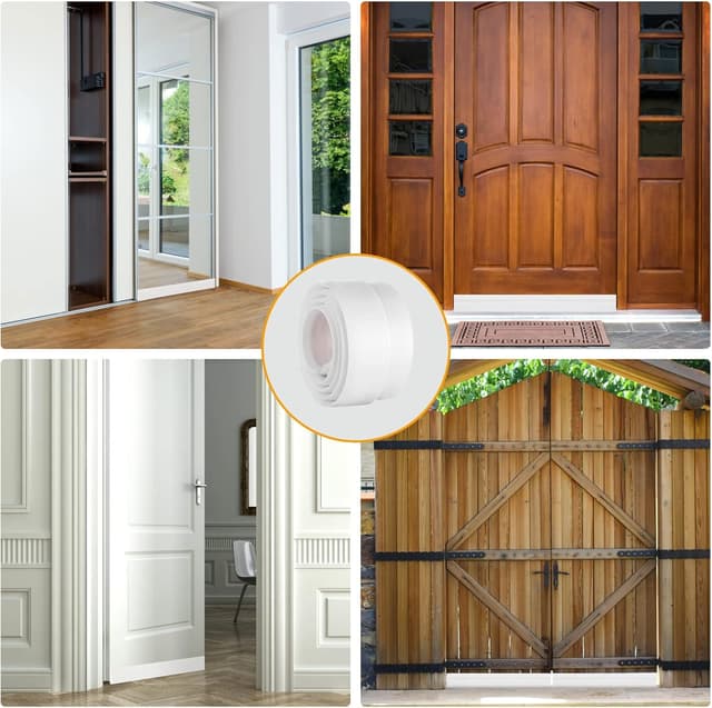 Detalle de EXTSUD 2 m selbstklebende Türdichtung aus Silikon – gegen Zugluft, Staub, Insekten & Lärm