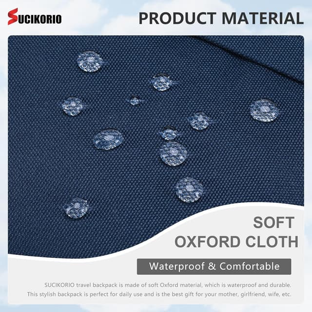 Detalle 2 de SUCIKORIO zaino da viaggio 40x30x10 cm impermeabile Oxford con scomparto PC 14”