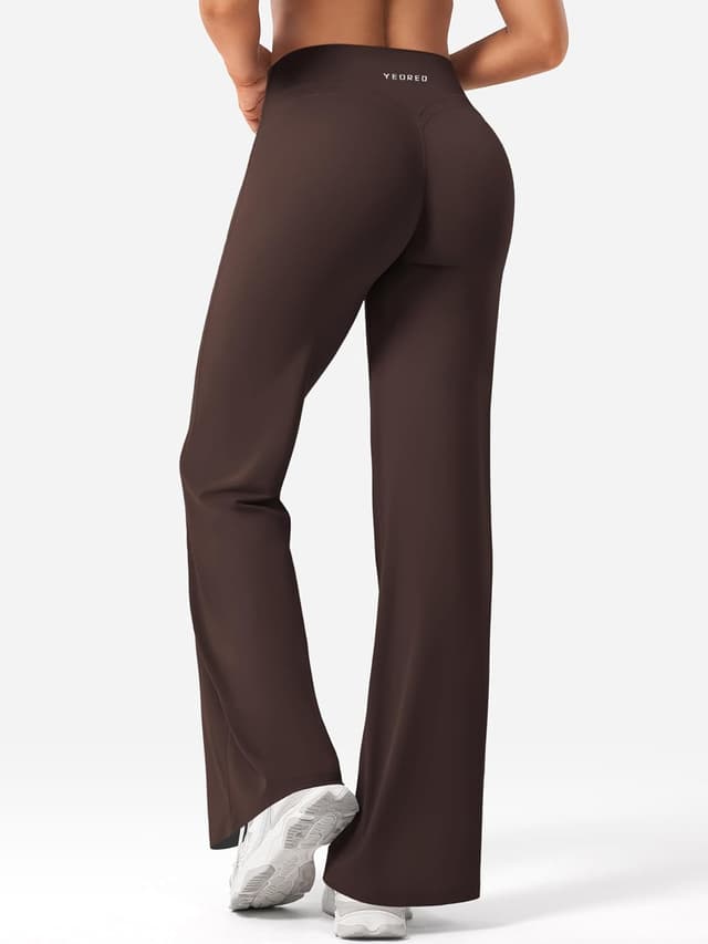 Detalle 2 de YEOREO Straight Leggings für Damen mit hoher Taille, nahtlos & blickdicht für Gym, Yoga und Alltag